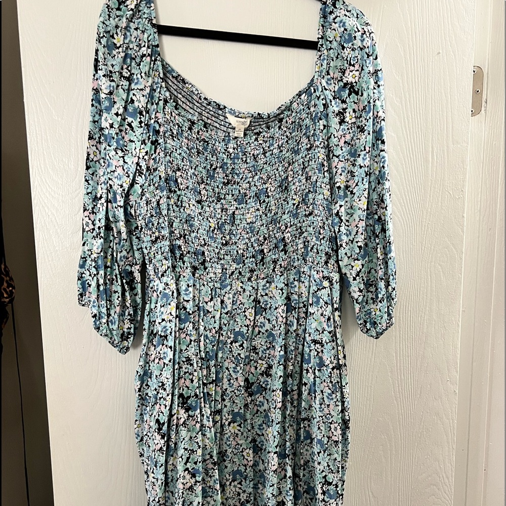 Blue floral dress